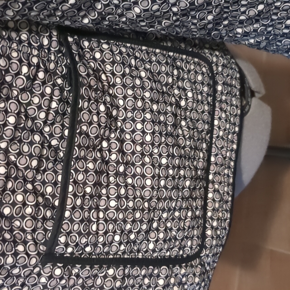 Talbots | Black Solid Black Print Reversible Quil… - image 6